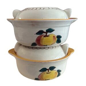 STANGL POTTERY Vintage 2-Piece Individual Casserole (pair of 2) w/ Lid